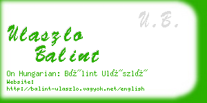 ulaszlo balint business card